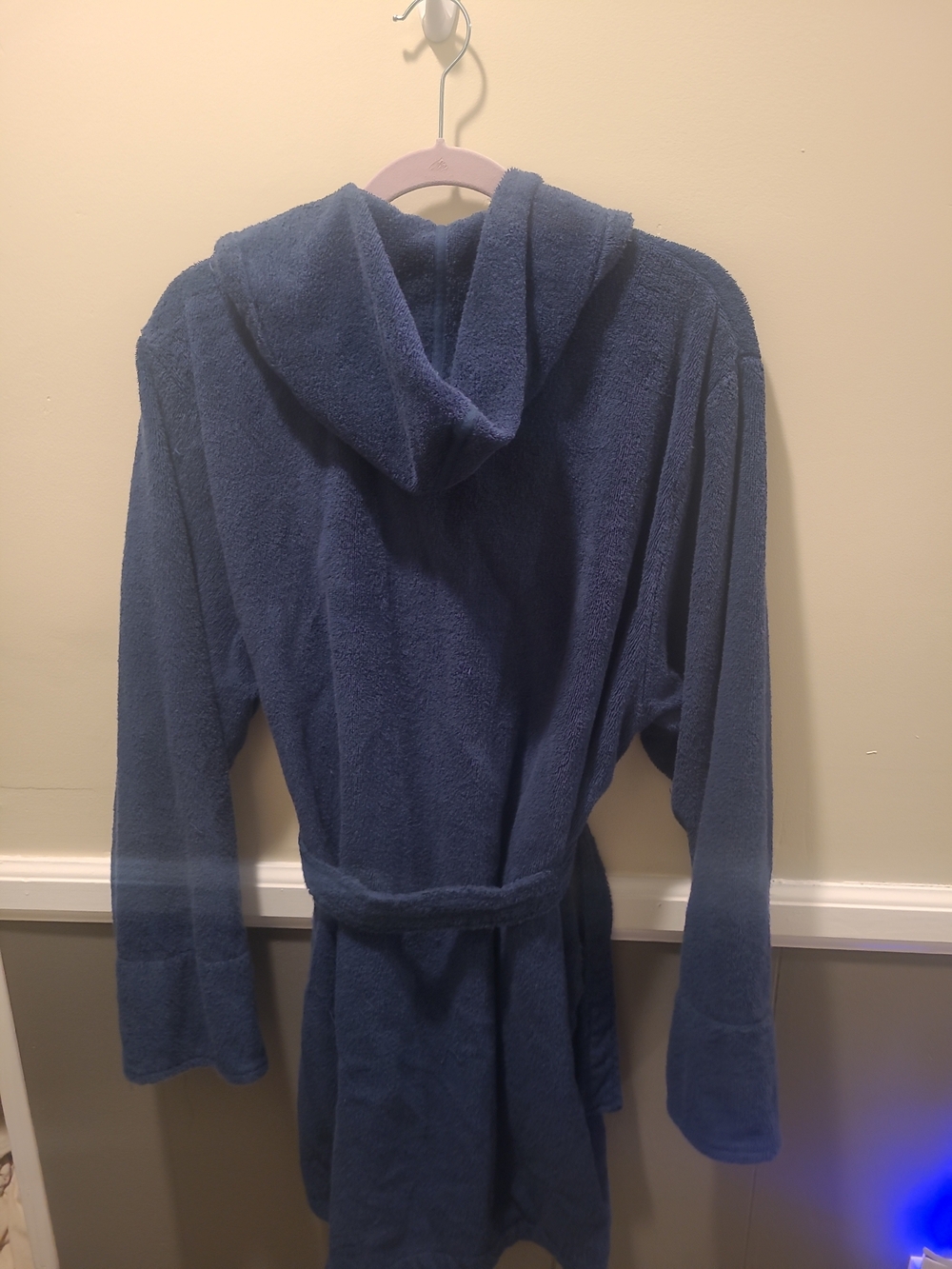 Y2K Victoria’s Secret Navy Blue Long Thick Turkish Terry Cloth Tie Robe M/L - Picture 8 of 12